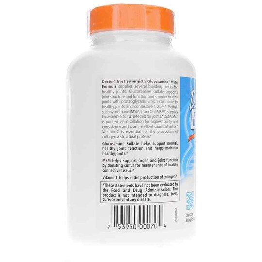 Synergistic Glucosamine MSM Formula, 180 Capsules, DRB