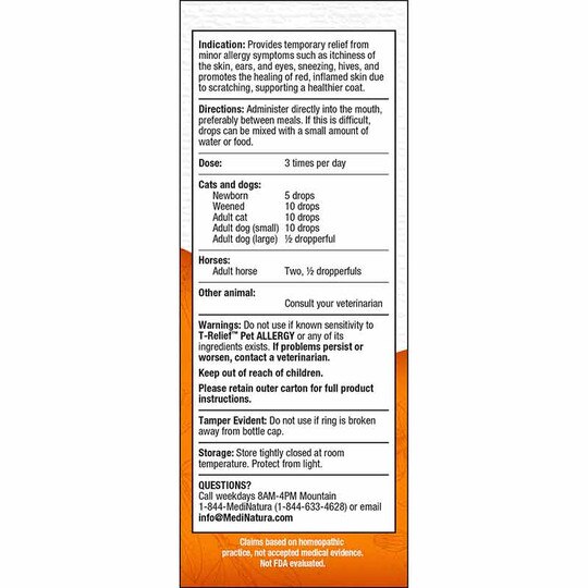 T-Relief Pet Allergy Oral Drops, 1.69 Oz, MDN