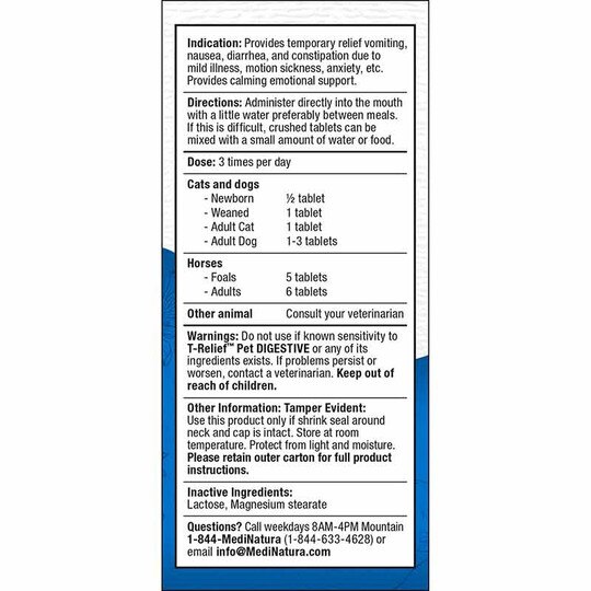 T-Relief Pet Digestive, 90 Tablets, MDN