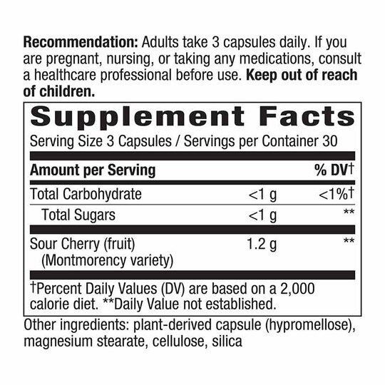 Tart Cherry Ultra Capsules, 90 Veg Capsules, NWA