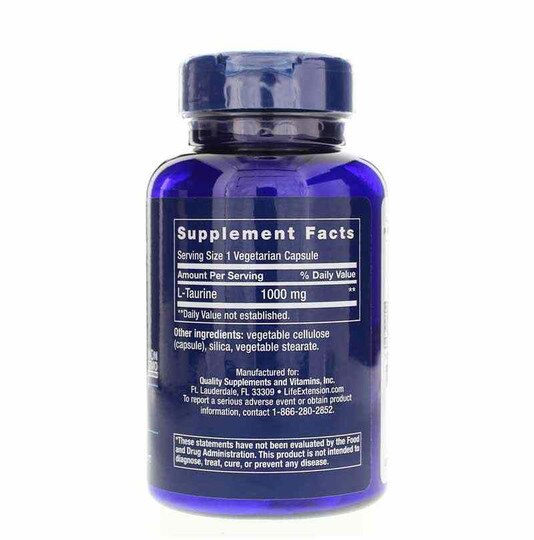 Taurine 1000 Mg, 90 Veg Capsules, LFE