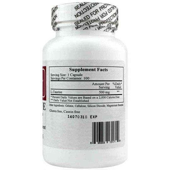 Taurine 500 Mg, 100 Capsules, ECF