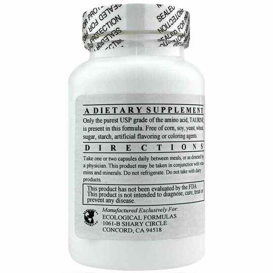 Taurine 500 Mg, 100 Capsules, ECF