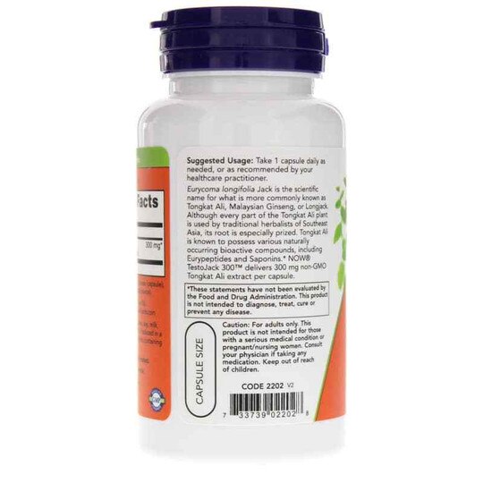 TestoJack 300, 60 Veg Capsules, NOW