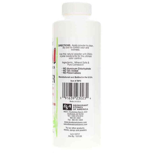 Thai Crystal & Cornstarch Deodorant Powder, 4 Oz, DSA