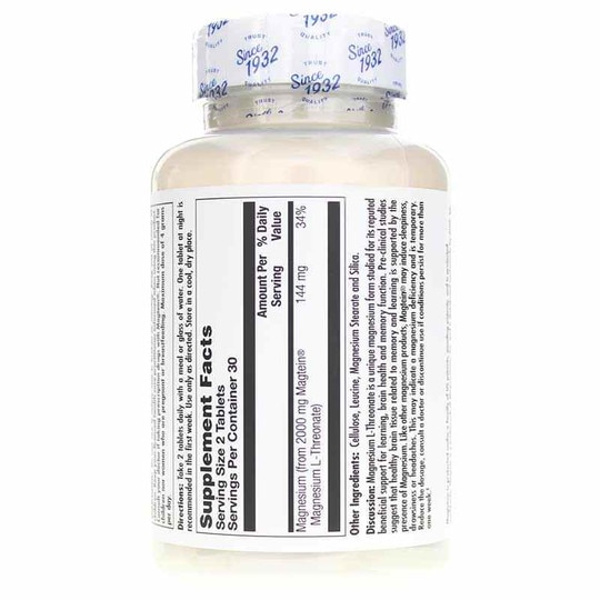 Think Magnesium L-Threonate, 60 Tablets, KAL