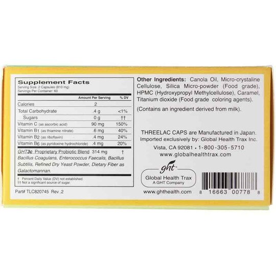 ThreeLac Probiotic Capsules, 120 Capsules, GHT