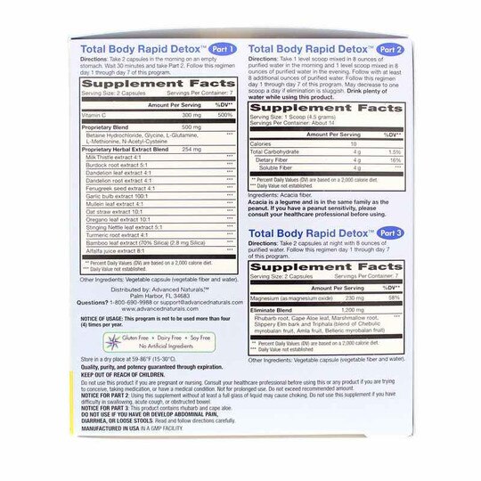 Total Body Rapid Detox 7-Day Cleanse, 3 Pieces, ADVN