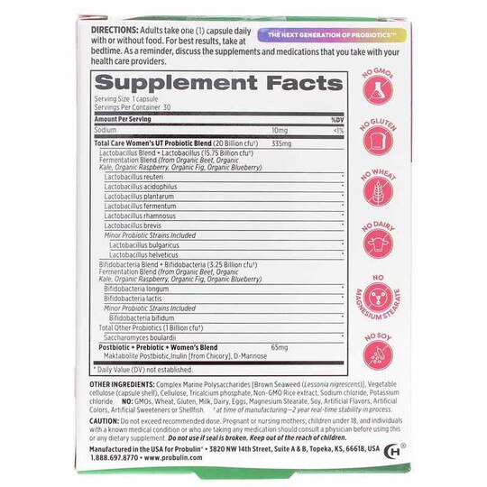 Total Care Women's UT Probiotic, 30 Capsules, PBLN