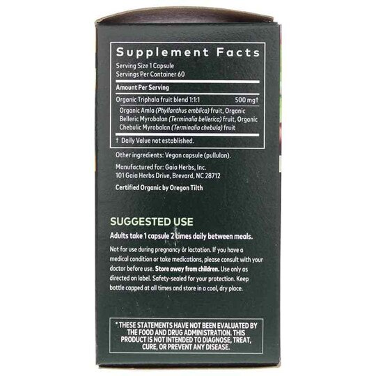 Triphala Fruit, 60 Veg Capsules, GH