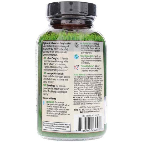 Triple-Boost Caffeine-Free Energy, 75 Liquid Softgels, IRN