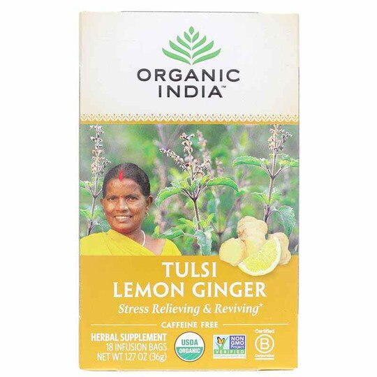 Tulsi Lemon Ginger Organic Tea, 18 Bags, OGI