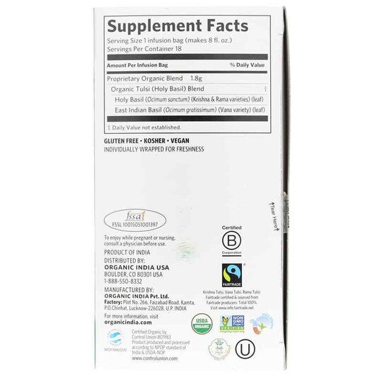 Tulsi Original Organic Tea, 18 Tea Bags, OGI