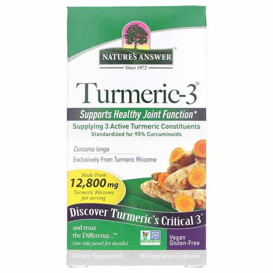 Turmeric 3, 90 Veg Capsules, NAN