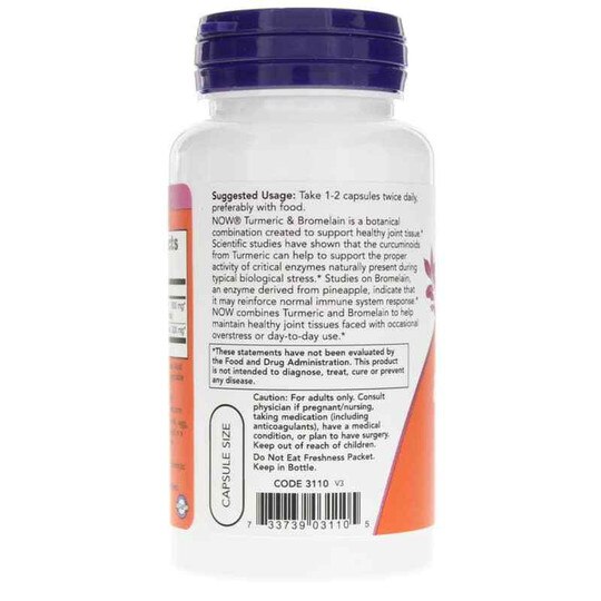 Turmeric & Bromelain, 90 Veg Capsules, NOW