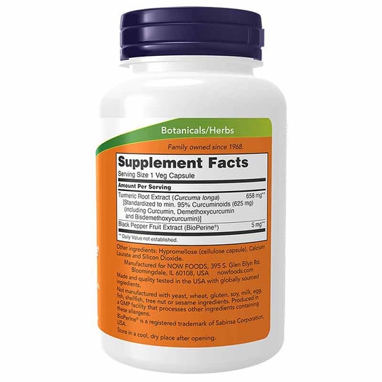 Turmeric Curcumin with BioPerine, 90 Veg Capsules, NOW