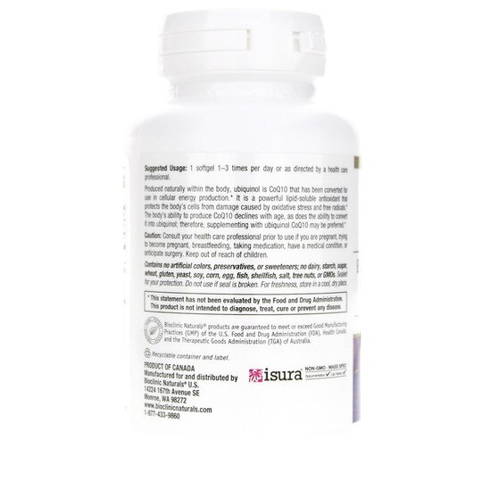 Ubiquinol CoQ10 100 Mg, 60 Softgels, BCN