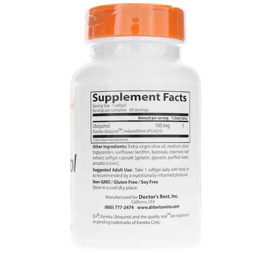 Ubiquinol with Kaneka 100 Mg, 60 Softgels, DRB