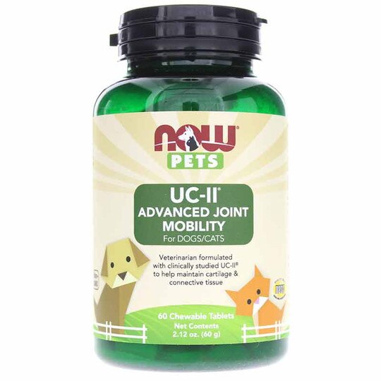 UC-II Advanced Joint Mobility for Dogs & Cats, 60 Chewable Tablets, NOW