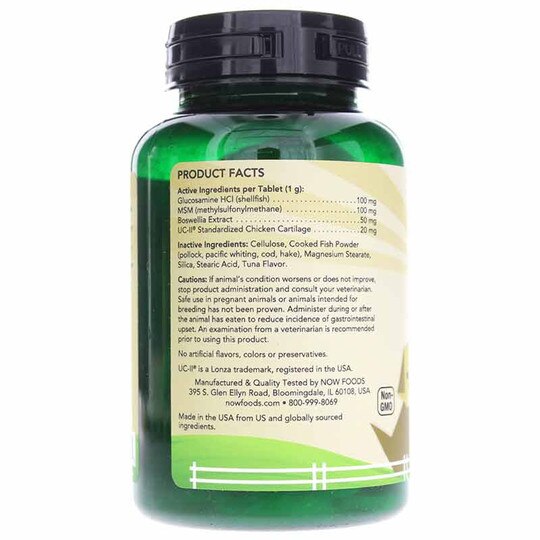 UC-II Advanced Joint Mobility for Dogs & Cats, 60 Chewable Tablets, NOW
