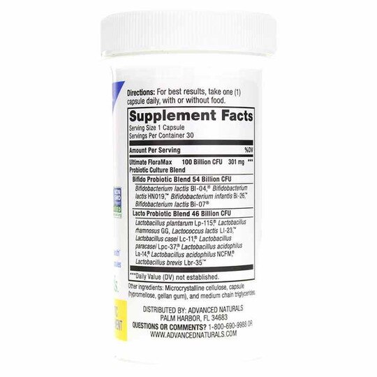 Ultimate FloraMax Advanced Care 100 Billion, 30 Veg Capsules, ADVN