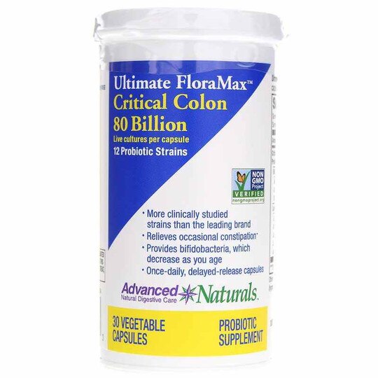 Ultimate FloraMax Critical Colon 80 Billion, 30 Veg Capsules, ADVN
