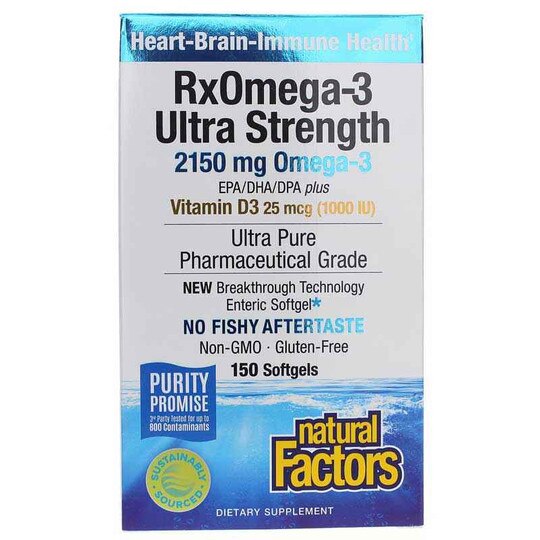 Ultra Strength RxOmega-3 Fish Oil with Vitamin D3, 150 S, NF