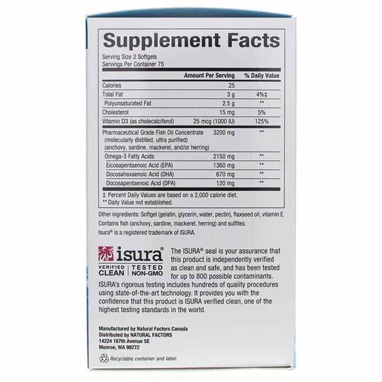 Ultra Strength RxOmega-3 Fish Oil with Vitamin D3, 150 S, NF