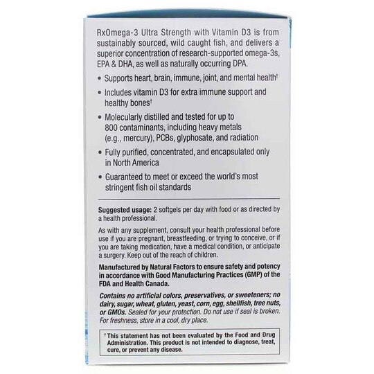 Ultra Strength RxOmega-3 Fish Oil with Vitamin D3, 150 S, NF