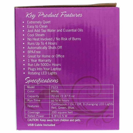 Ultrasonic USB Oil Diffuser, 1 Piece(s), NOW