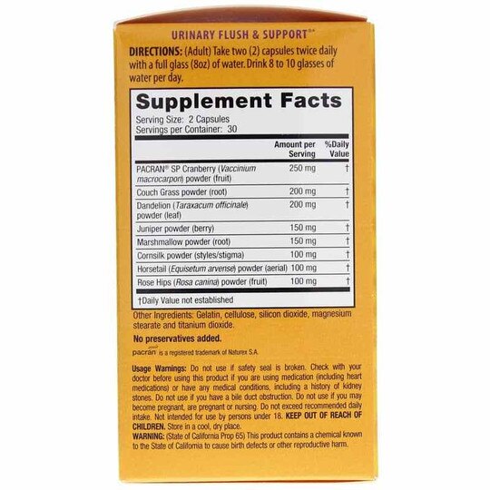 Urinary Flush & Support Capsules, 60 Capsules, NSE