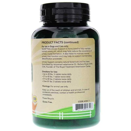 Urinary Support for Dogs/Cats, 90 Chewable Tablets, NOW