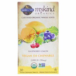 Vegan D3 2,000 IU Organic Chewable Raspberry-Lemon