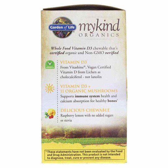 Vegan D3 2,000 IU Organic Chewable Raspberry-Lemon, 30, GOLM