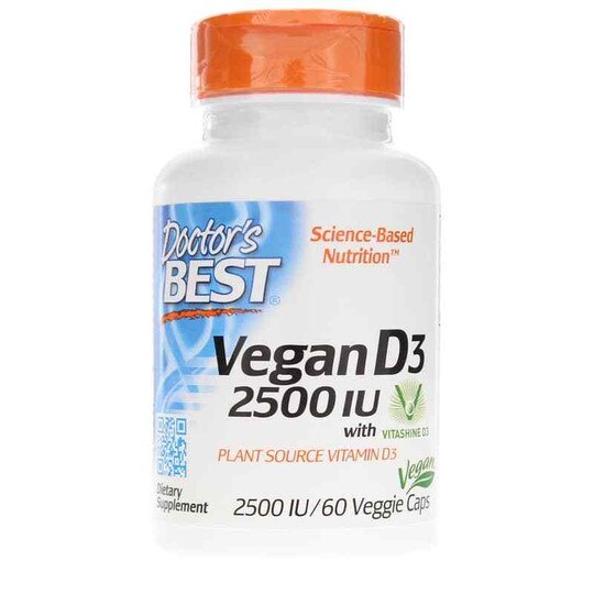 Vegan D3 2500 IU, 60 Veg Capsules, DRB
