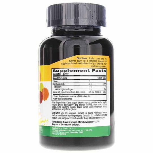 Vegan D3 Gummies 25 Mg, 60 Gummies, CTL
