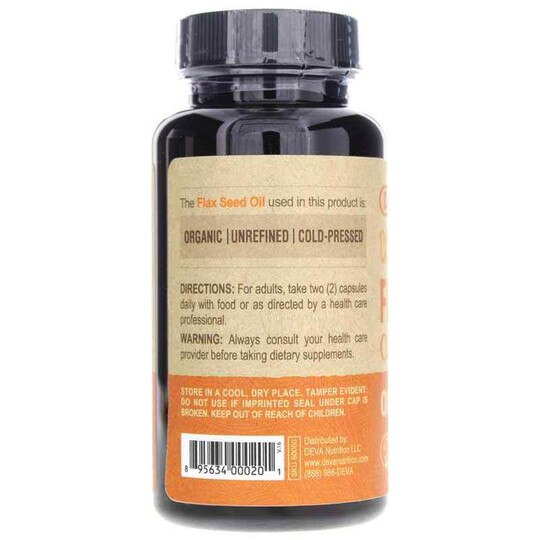 Vegan Flaxseed Oil, 90 Vegan Capsules, DN