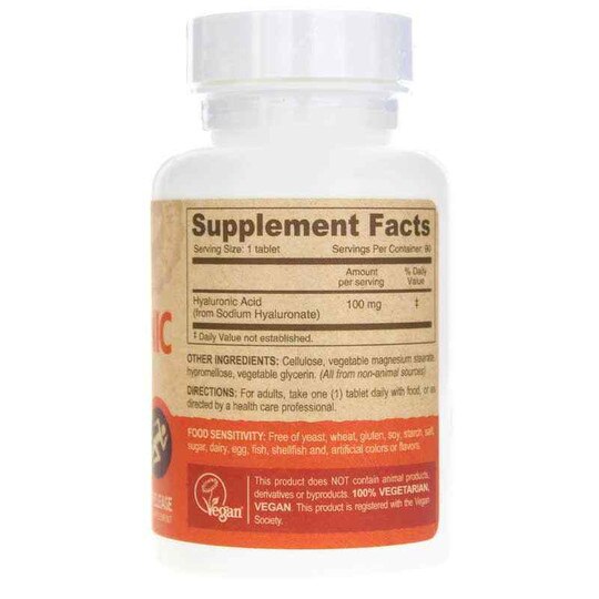 Vegan Hyaluronic Acid 100 Mg, 90 Tablets, DN