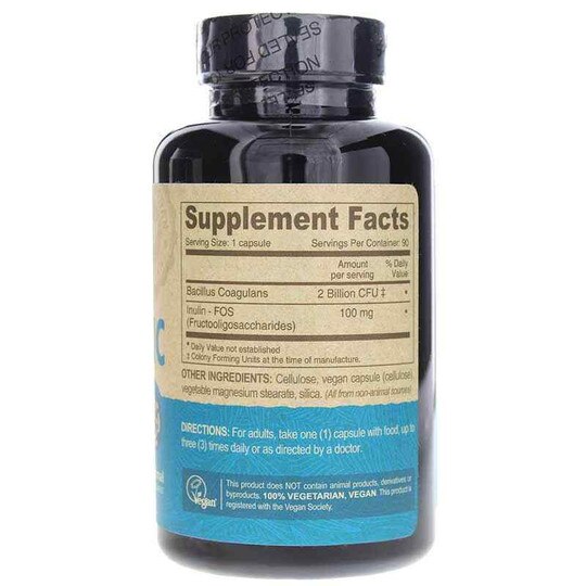 Vegan Probiotic with FOS Prebiotics, 90 Vegan Capsules, DN