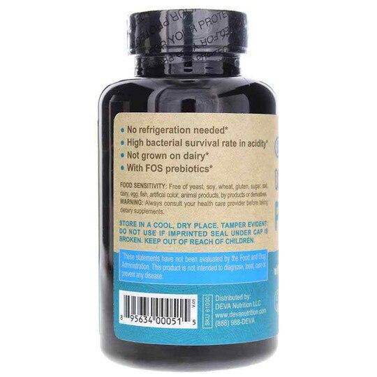 Vegan Probiotic with FOS Prebiotics, 90 Vegan Capsules, DN