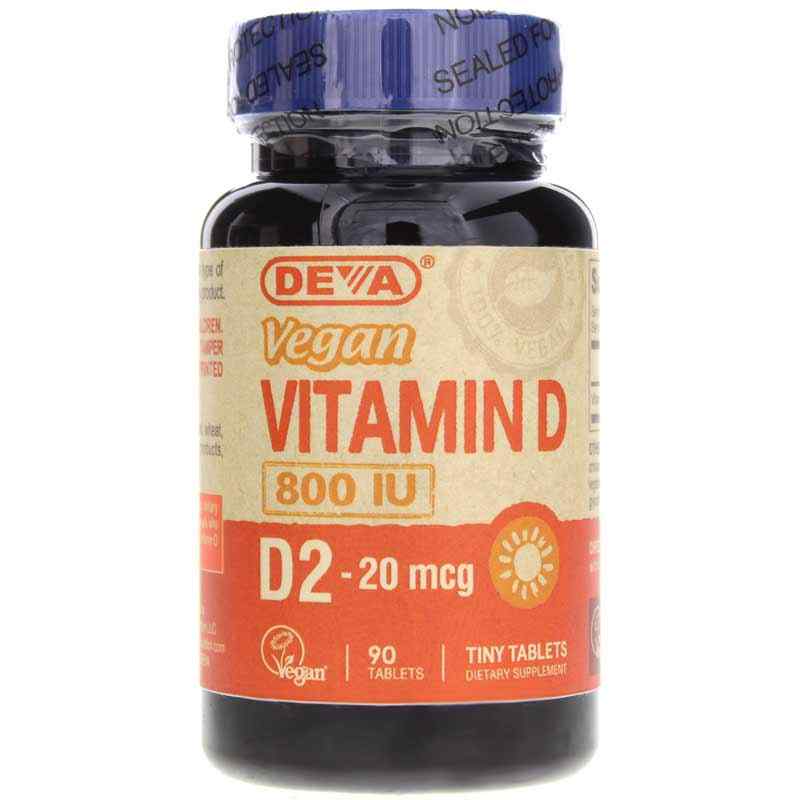 Vegan Vitamin D2 800 Iu Deva Nutrition