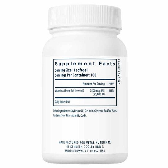 Vitamin A from Fish Liver Oil, 100 Softgels, VTN