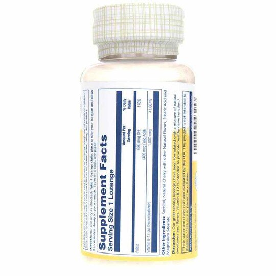 Vitamin B-12 with Folic Acid 1000 Mcg Cherry, 90 Lozenges, SLR