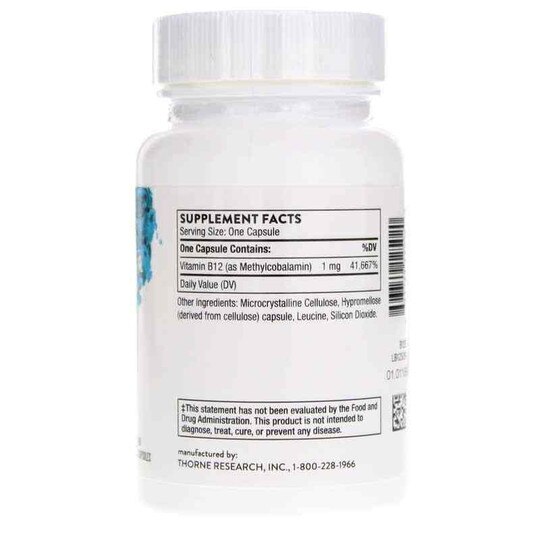 Vitamin B12 as Methylcobalamin, 60 Veg Capsules, THR