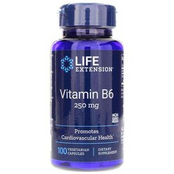 Vitamin B6, 250 mg, 100 vegetarian capsules