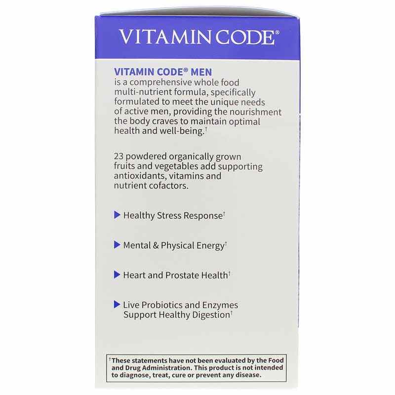 Vitamin Code Men Raw Whole Food Multivitamin 120 Veg Capsules