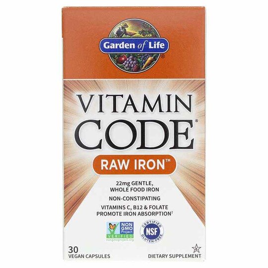 Vitamin Code Raw Iron 22 Mg, 30 Veg Capsules, GOL