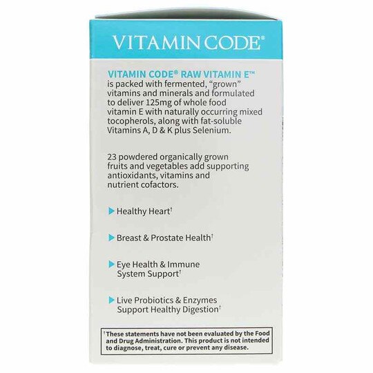 Vitamin Code Raw Vitamin E, 60 Veg Capsules, GOL