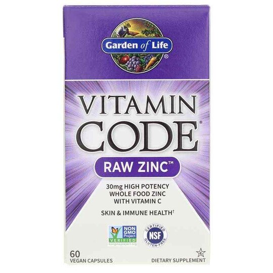 Vitamin Code Raw Zinc 30 Mg, 60 Veg Capsules, GOL