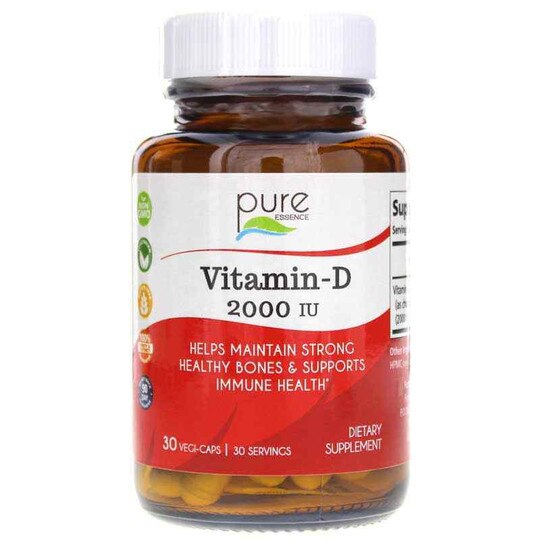 Vitamin-D 2000 IU, 30 Veg Capsules, PEL